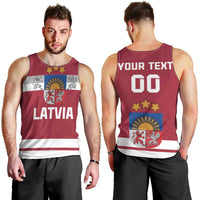 Custom Latvia Hockey Men Tank Top Latvijas Go Champions