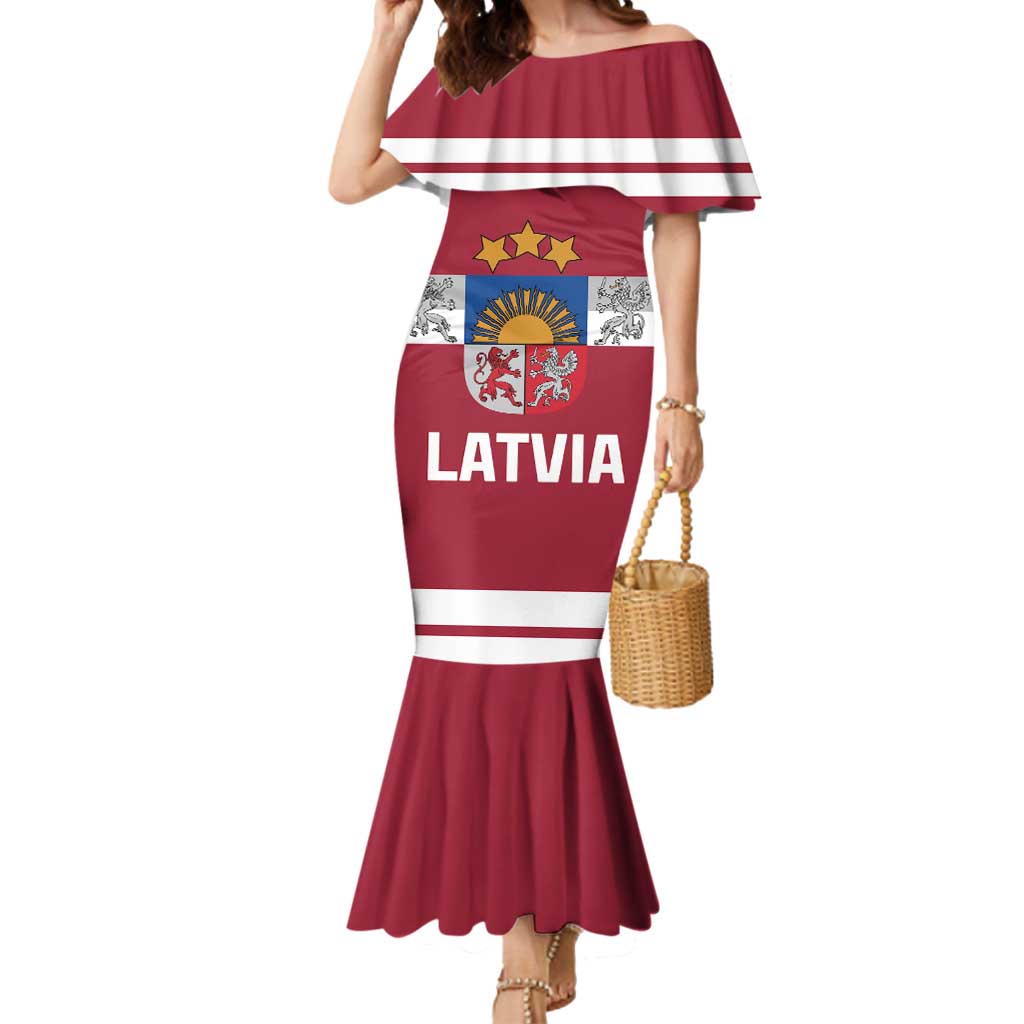 Custom Latvia Hockey Mermaid Dress Latvijas Go Champions
