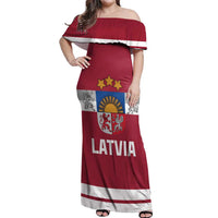Custom Latvia Hockey Off Shoulder Maxi Dress Latvijas Go Champions