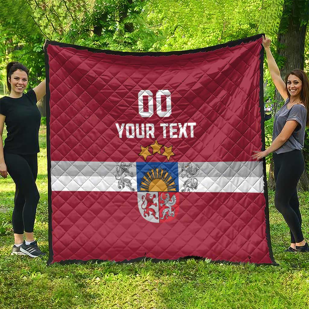 Custom Latvia Hockey Quilt Latvijas Go Champions
