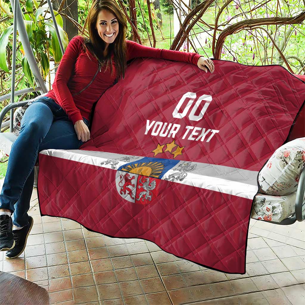 Custom Latvia Hockey Quilt Latvijas Go Champions