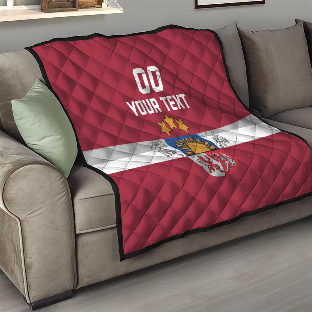 Custom Latvia Hockey Quilt Latvijas Go Champions