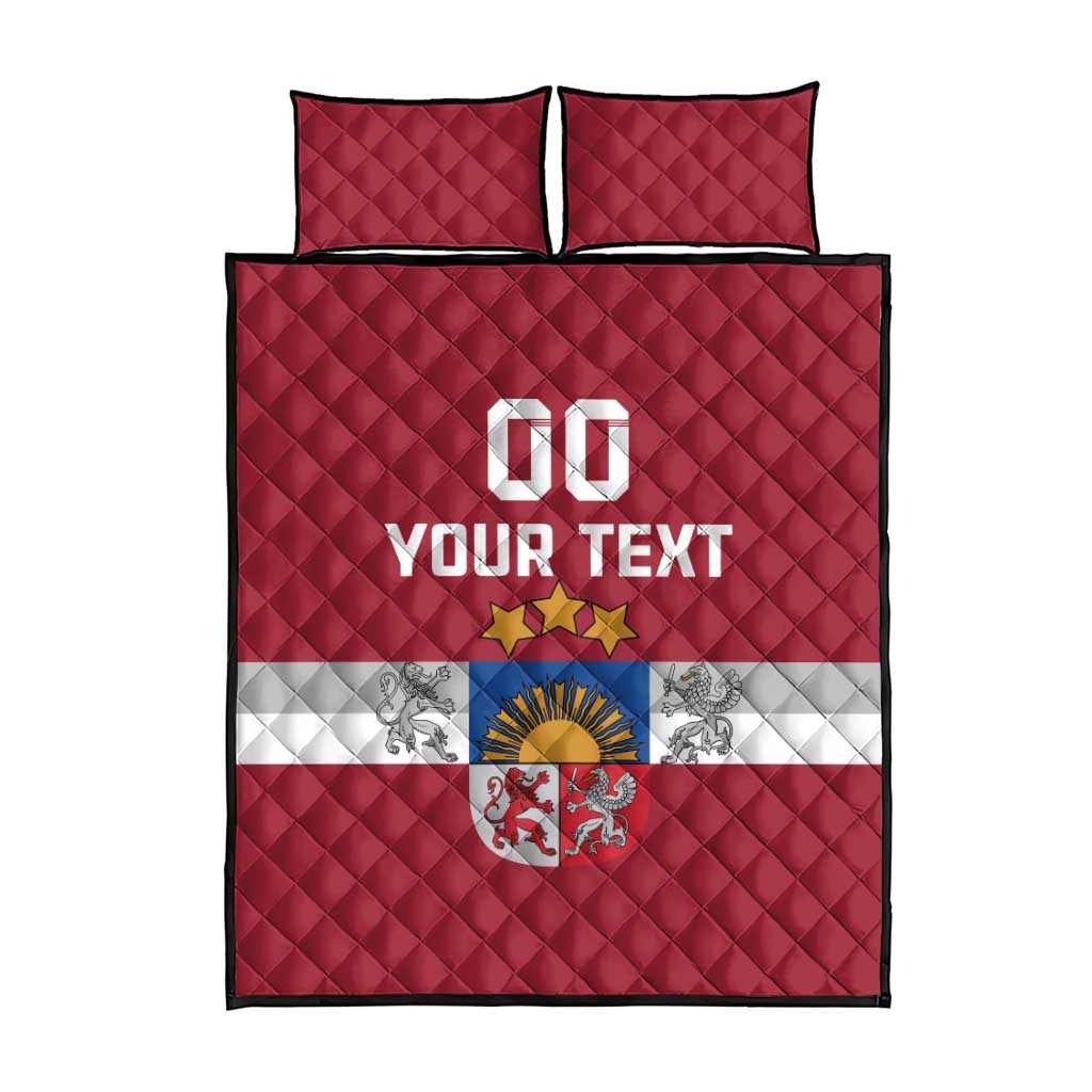 Custom Latvia Hockey Quilt Bed Set Latvijas Go Champions