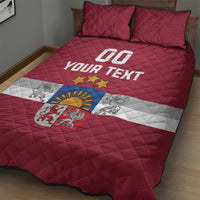 Custom Latvia Hockey Quilt Bed Set Latvijas Go Champions