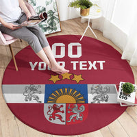 Custom Latvia Hockey Round Carpet Latvijas Go Champions