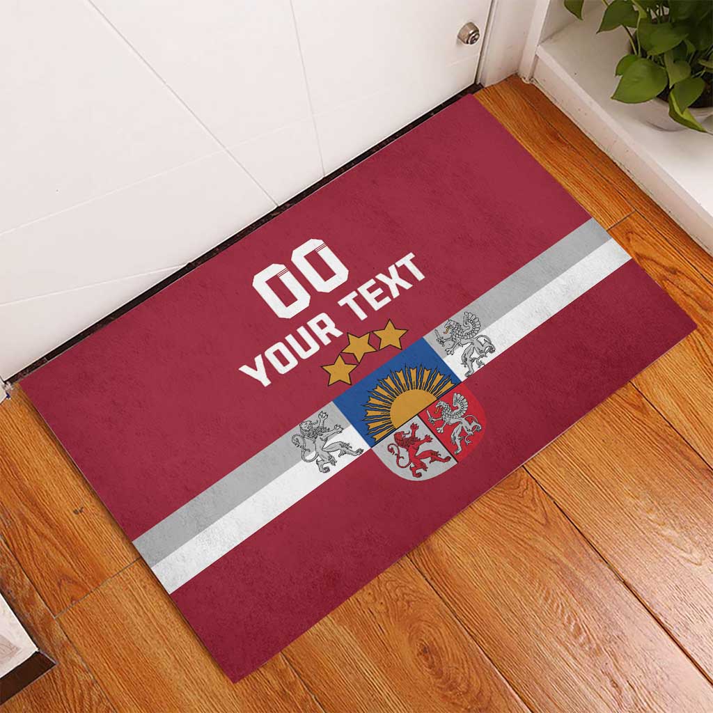 Custom Latvia Hockey Rubber Doormat Latvijas Go Champions