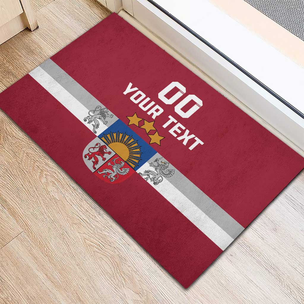 Custom Latvia Hockey Rubber Doormat Latvijas Go Champions