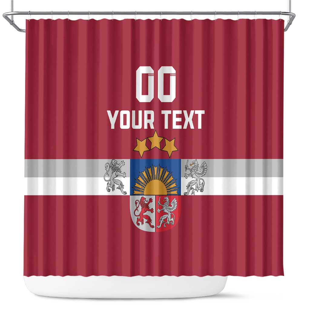 Custom Latvia Hockey Shower Curtain Latvijas Go Champions