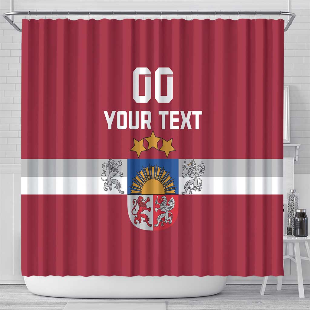 Custom Latvia Hockey Shower Curtain Latvijas Go Champions
