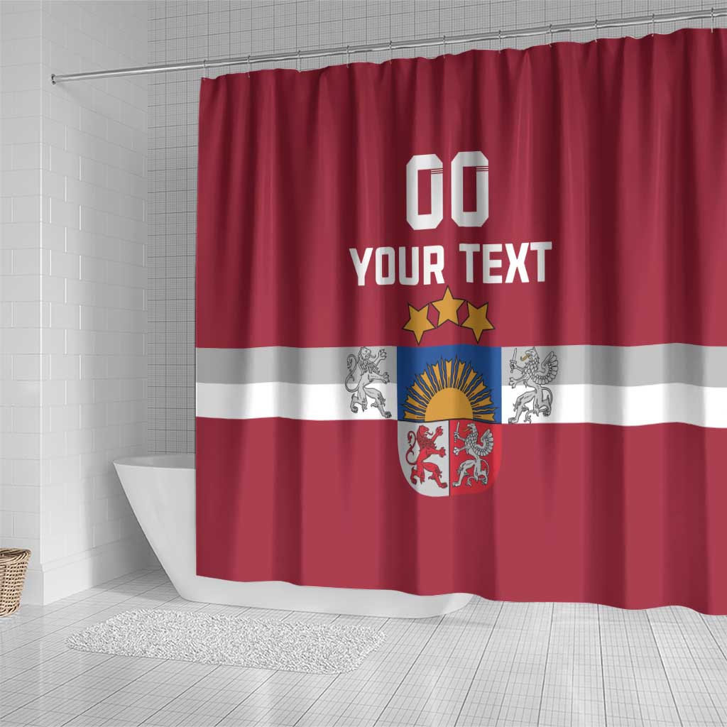Custom Latvia Hockey Shower Curtain Latvijas Go Champions