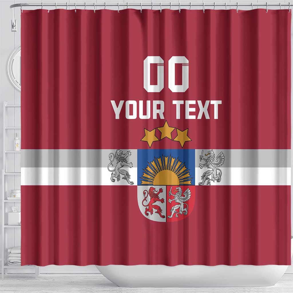 Custom Latvia Hockey Shower Curtain Latvijas Go Champions