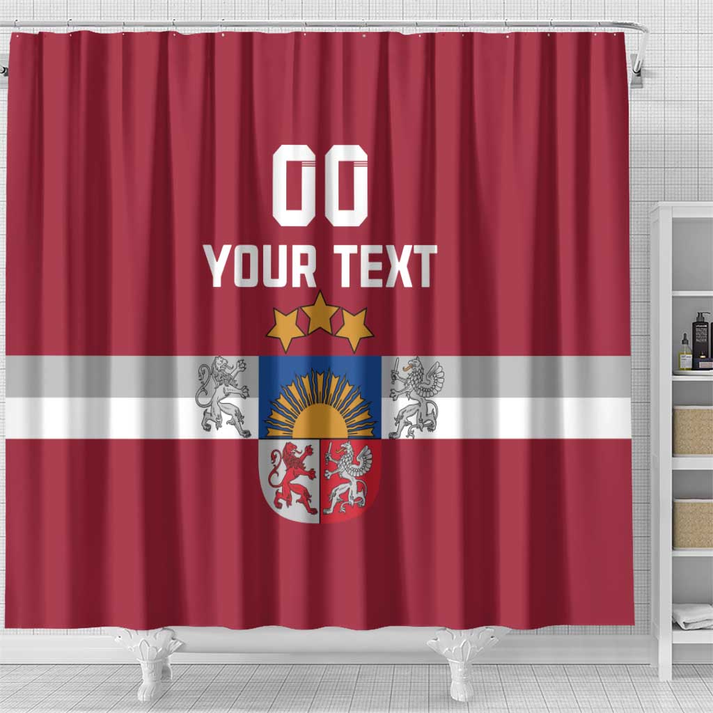 Custom Latvia Hockey Shower Curtain Latvijas Go Champions