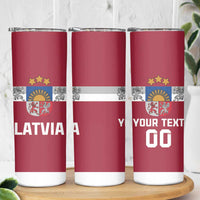 Custom Latvia Hockey Skinny Tumbler Latvijas Go Champions