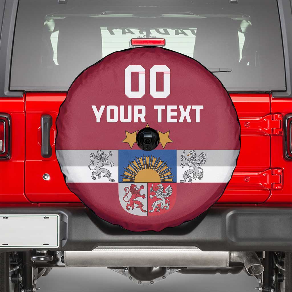 Custom Latvia Hockey Spare Tire Cover Latvijas Go Champions