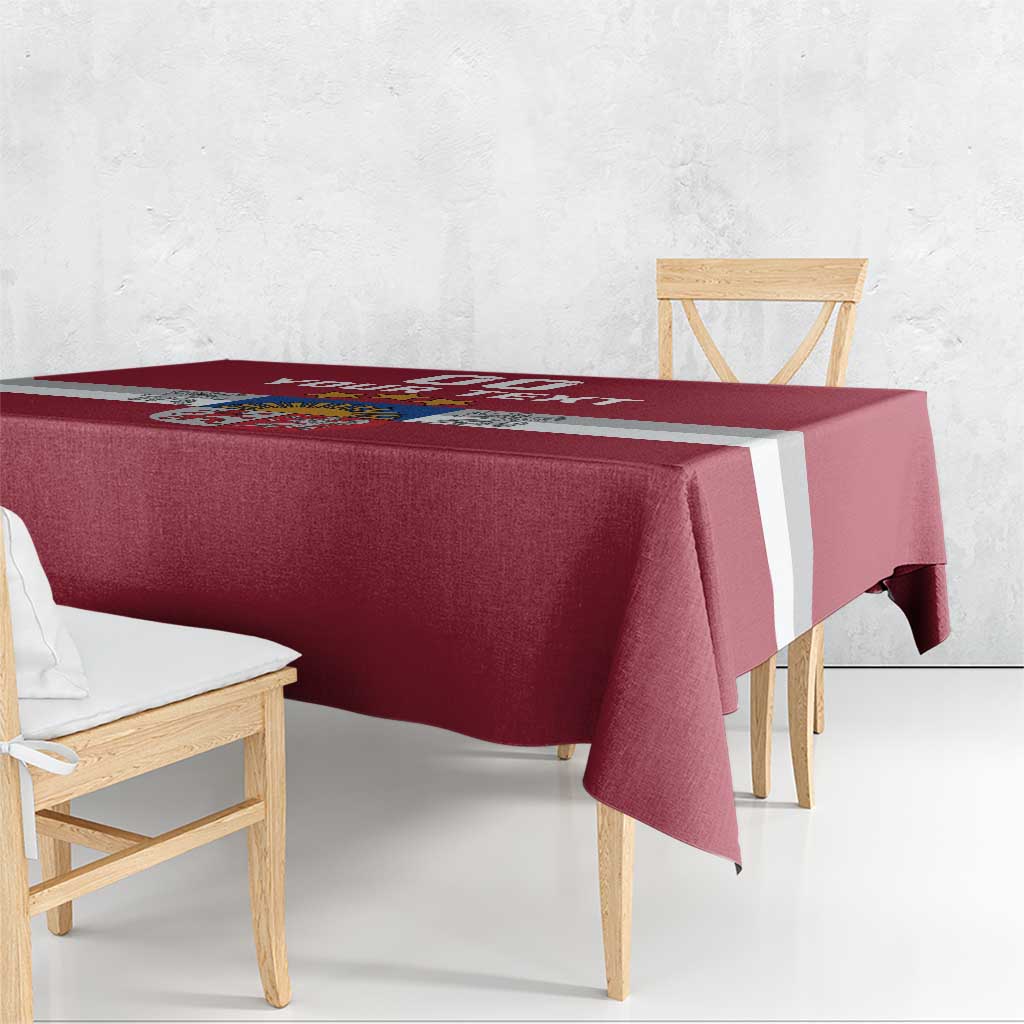 Custom Latvia Hockey Tablecloth Latvijas Go Champions