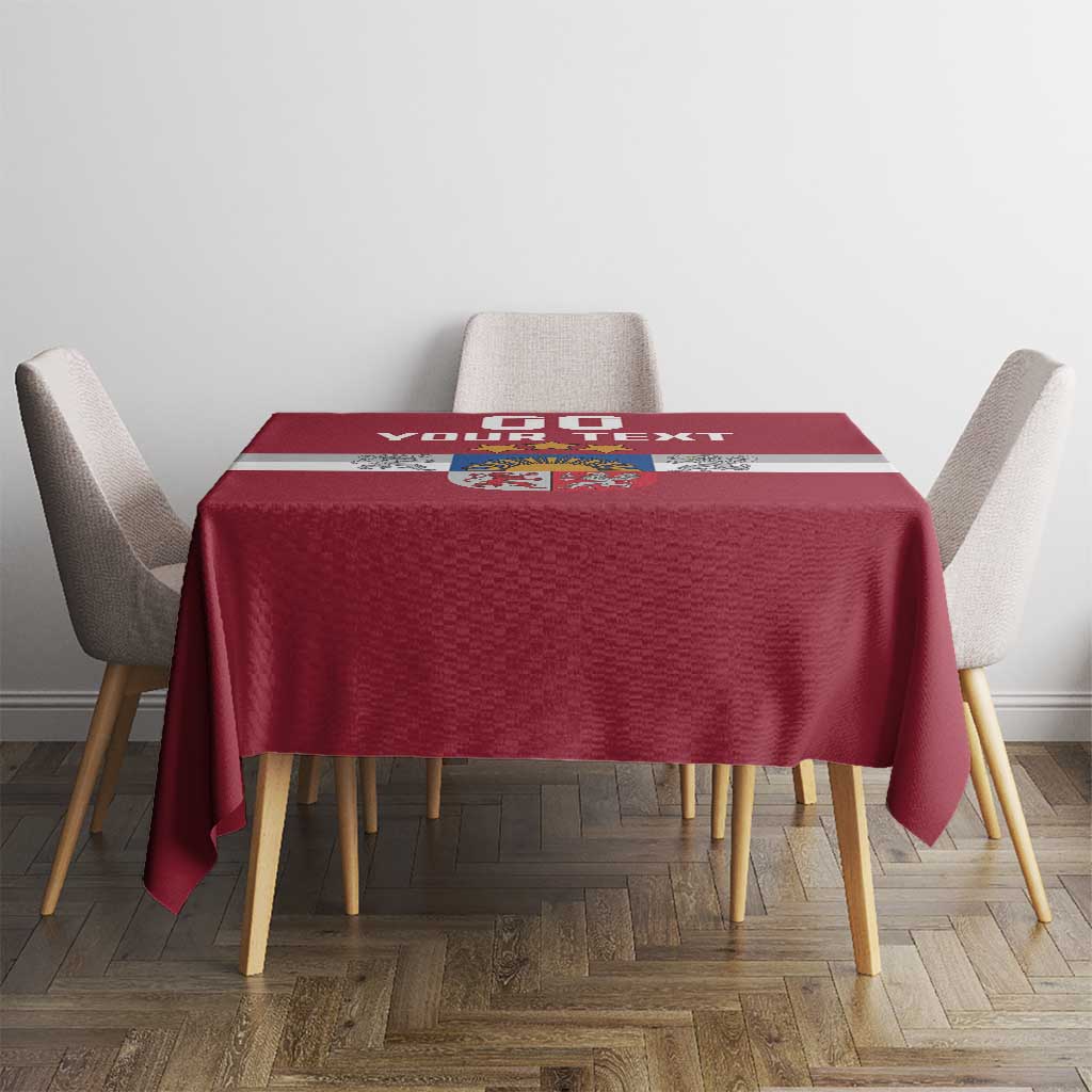 Custom Latvia Hockey Tablecloth Latvijas Go Champions