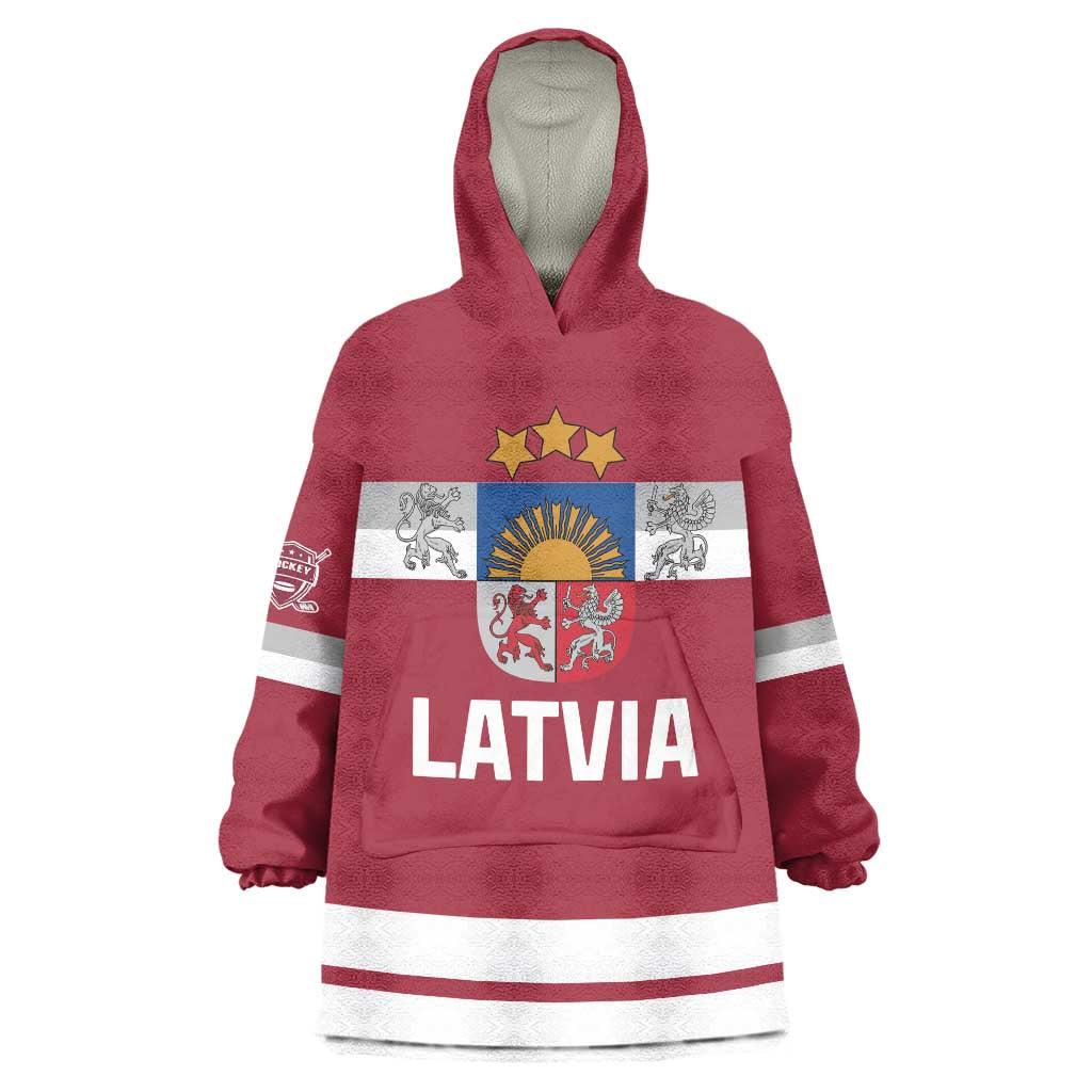 Custom Latvia Hockey Wearable Blanket Hoodie Latvijas Go Champions