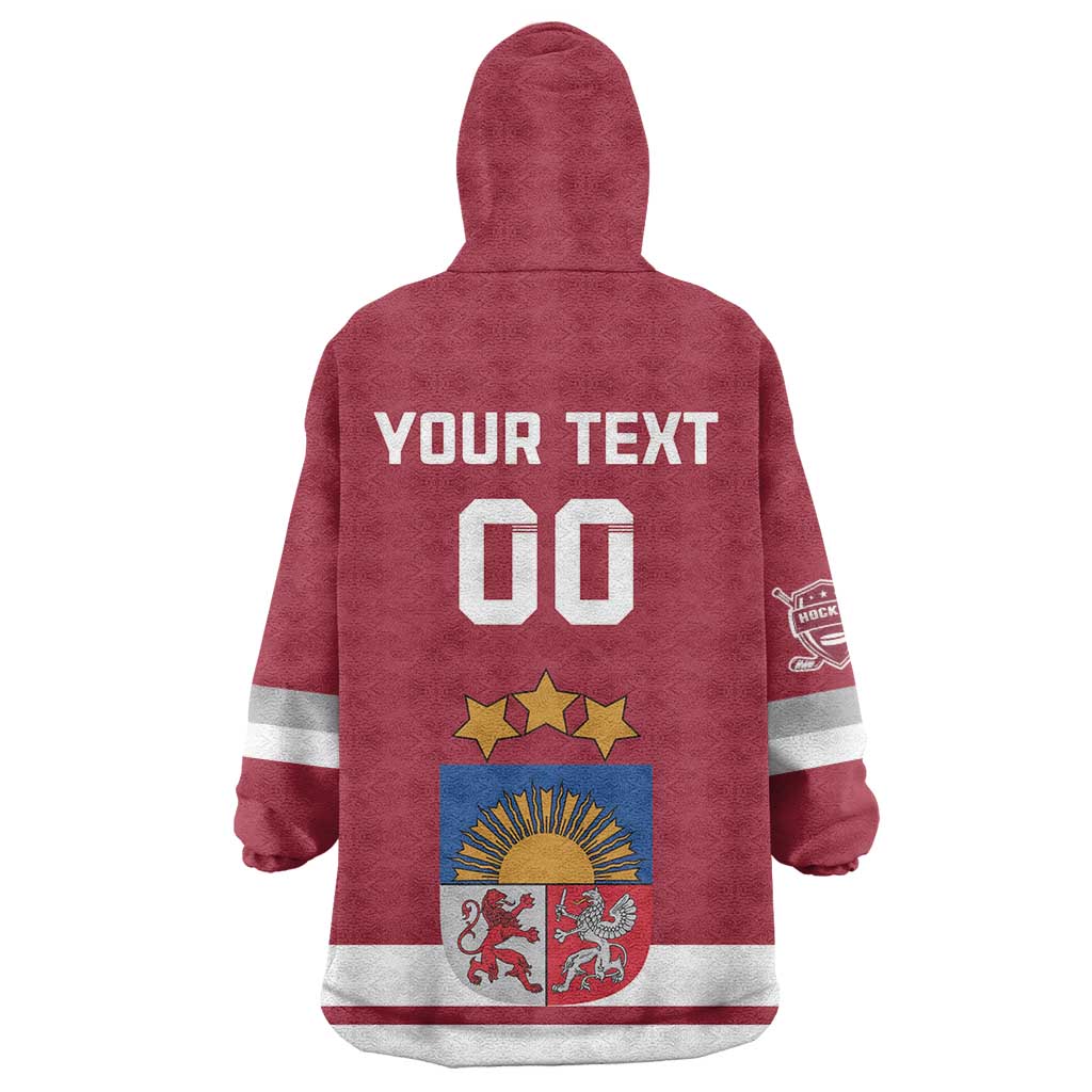 Custom Latvia Hockey Wearable Blanket Hoodie Latvijas Go Champions