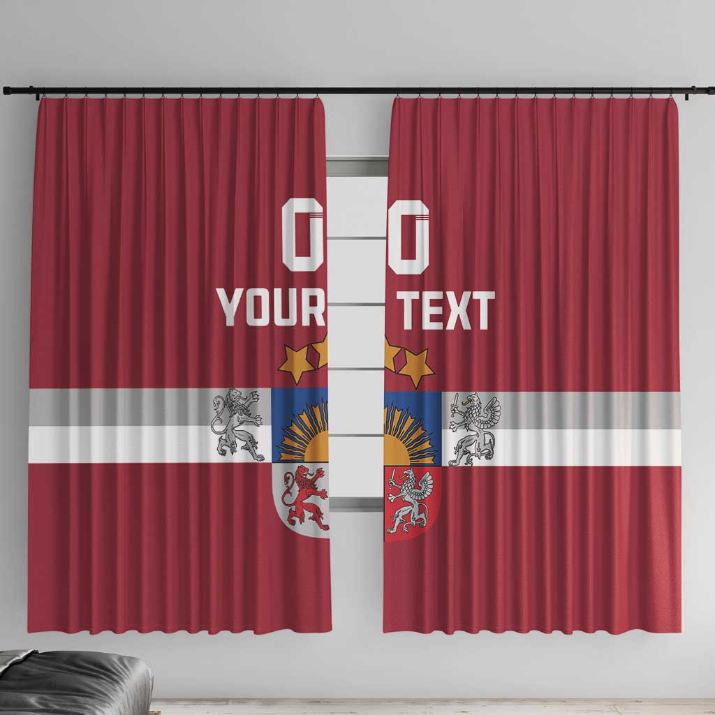 Custom Latvia Hockey Window Curtain Latvijas Go Champions