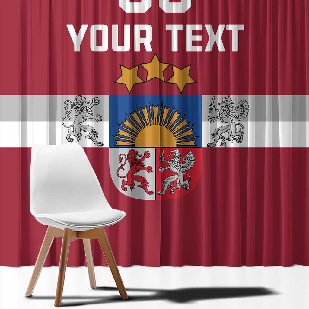 Custom Latvia Hockey Window Curtain Latvijas Go Champions