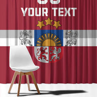 Custom Latvia Hockey Window Curtain Latvijas Go Champions