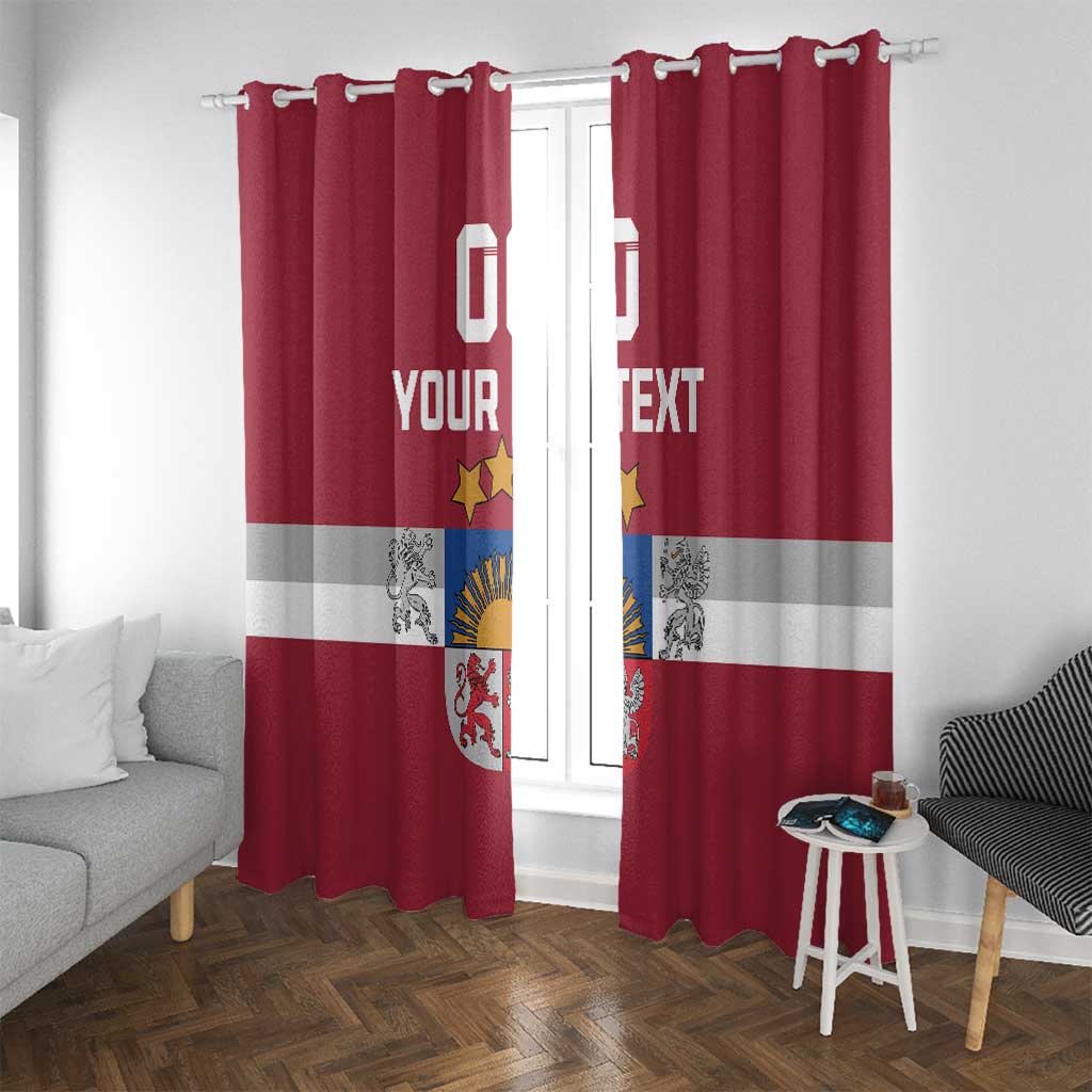 Custom Latvia Hockey Window Curtain Latvijas Go Champions