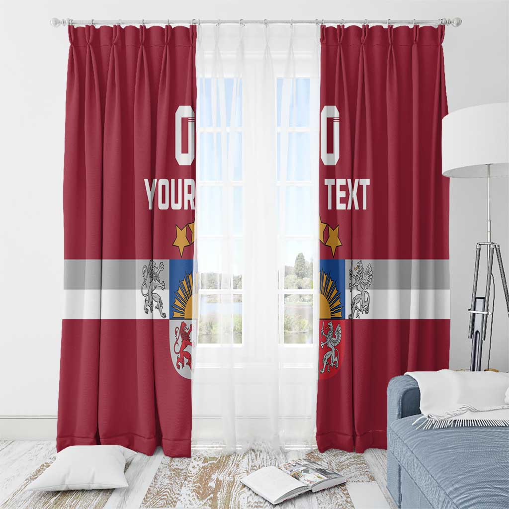 Custom Latvia Hockey Window Curtain Latvijas Go Champions