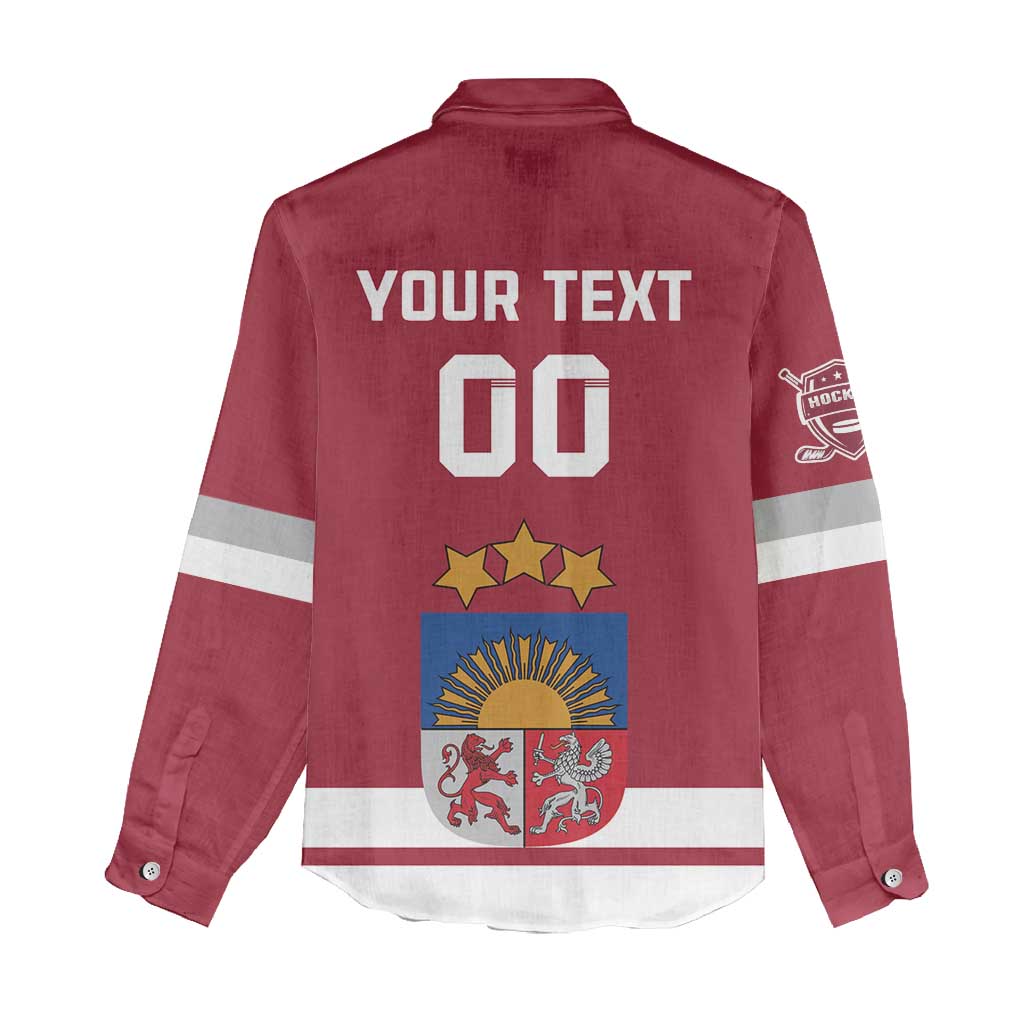 Custom Latvia Hockey Women Casual Shirt Latvijas Go Champions