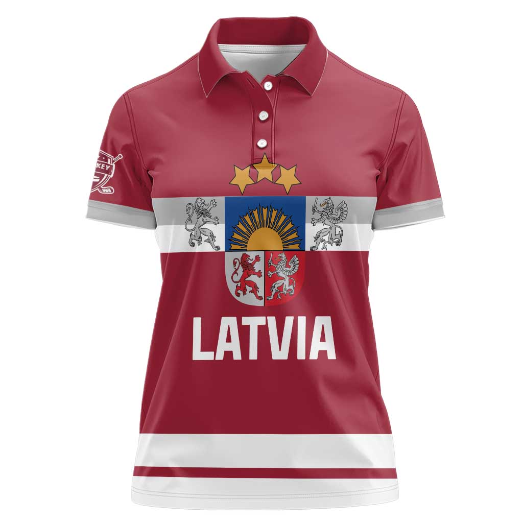 Custom Latvia Hockey Women Polo Shirt Latvijas Go Champions