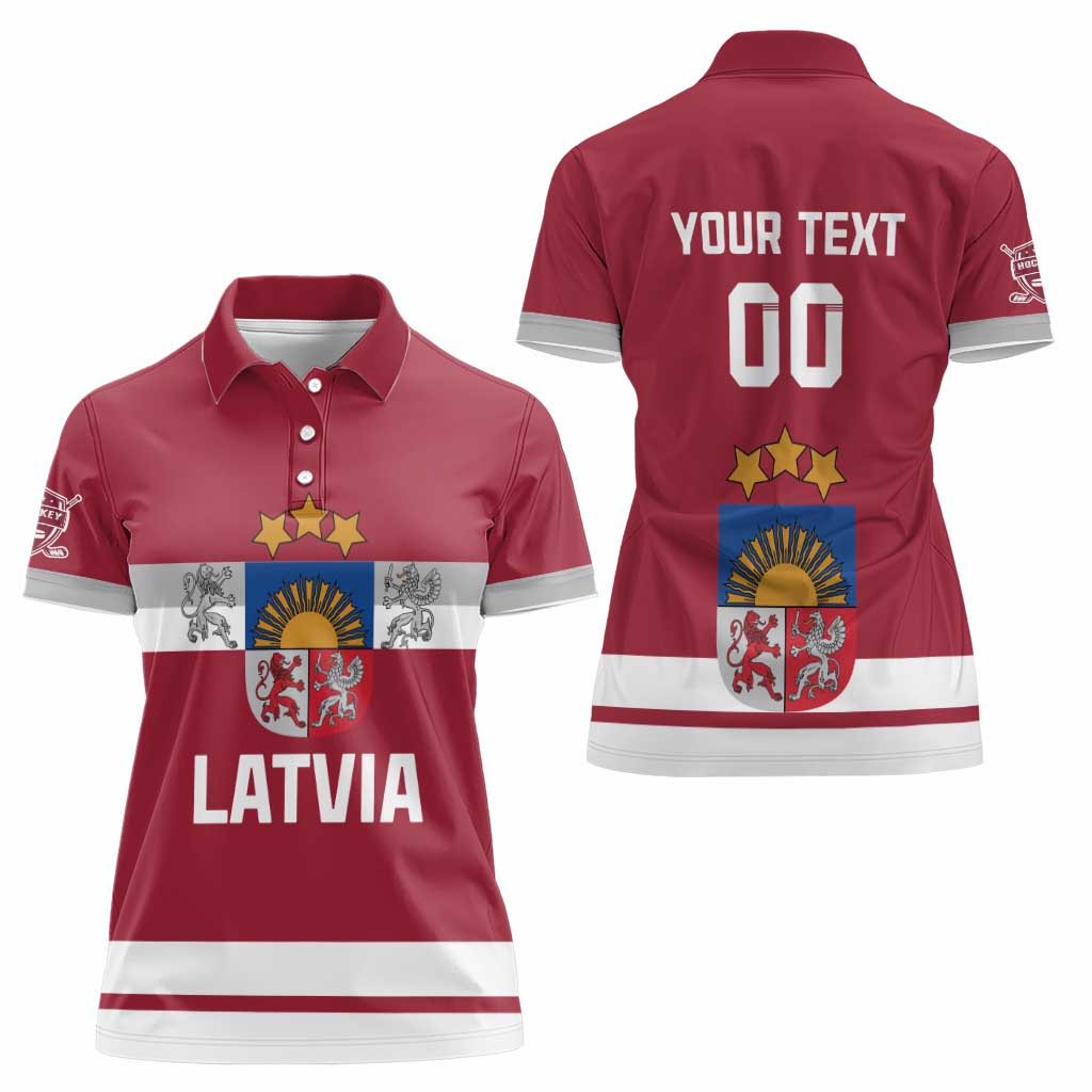Custom Latvia Hockey Women Polo Shirt Latvijas Go Champions