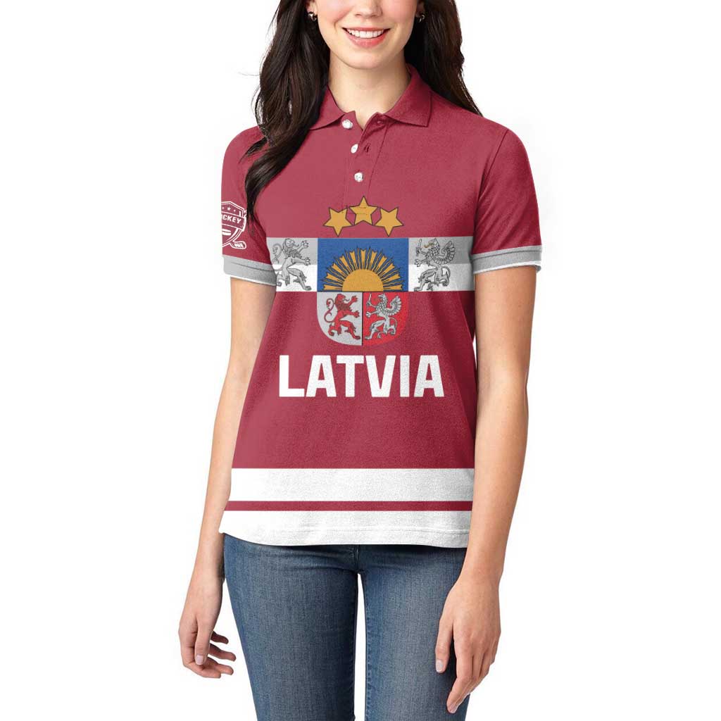 Custom Latvia Hockey Women Polo Shirt Latvijas Go Champions