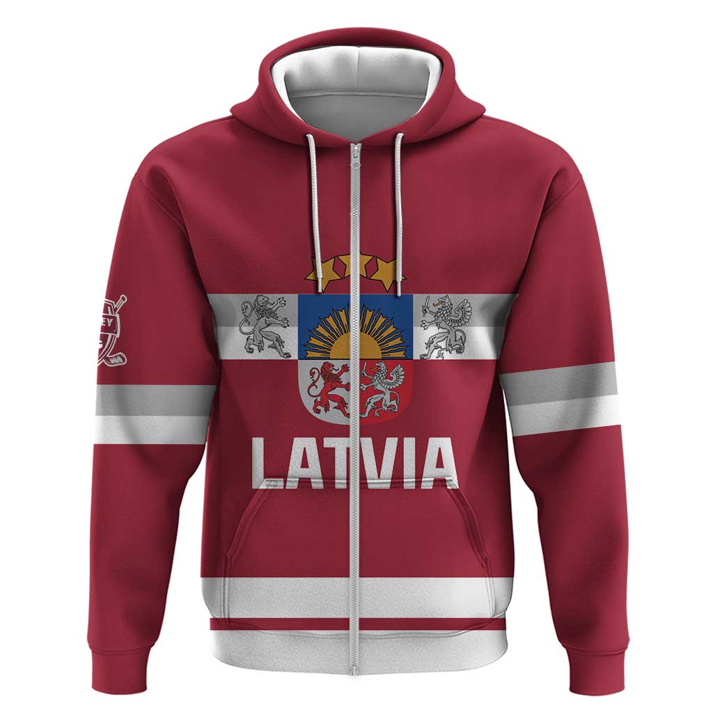 Custom Latvia Hockey Zip Hoodie Latvijas Go Champions