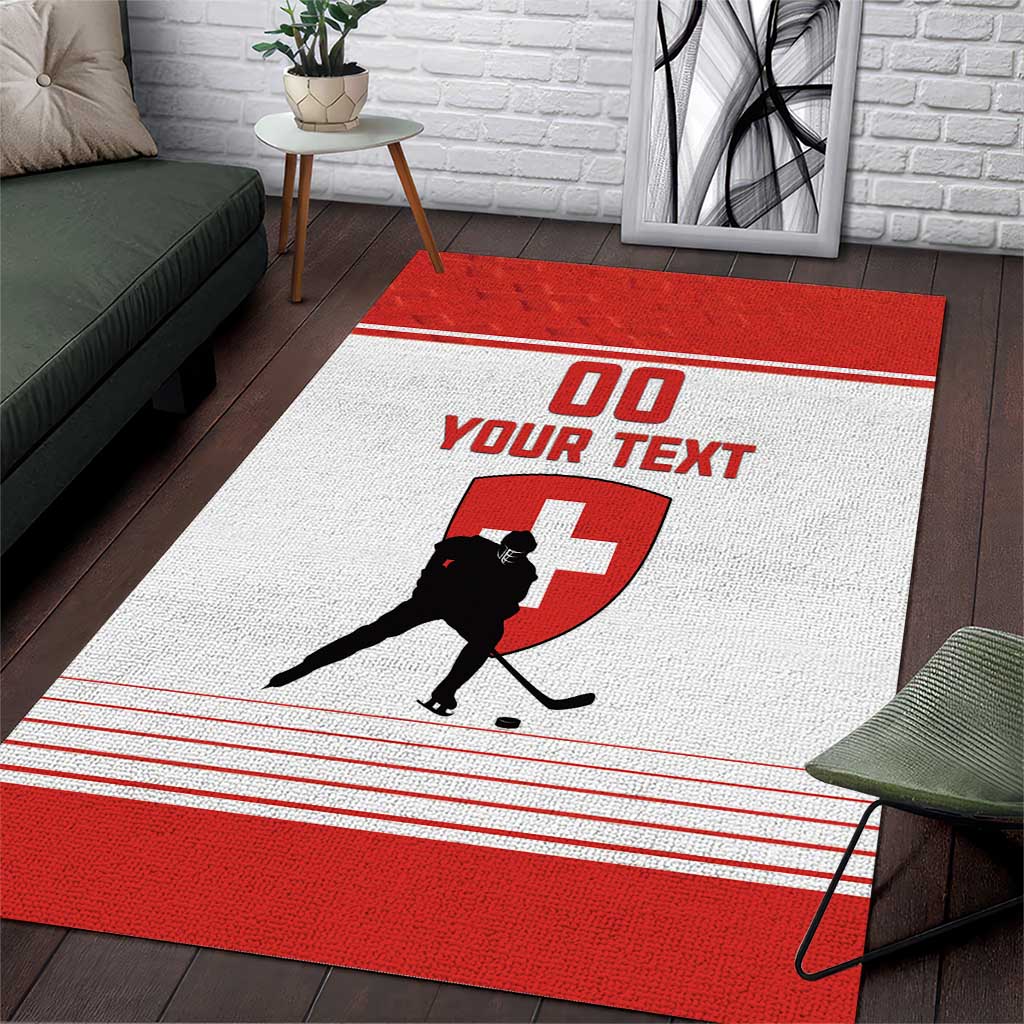 Custom Switzerland Hockey Area Rug Come On La Nati