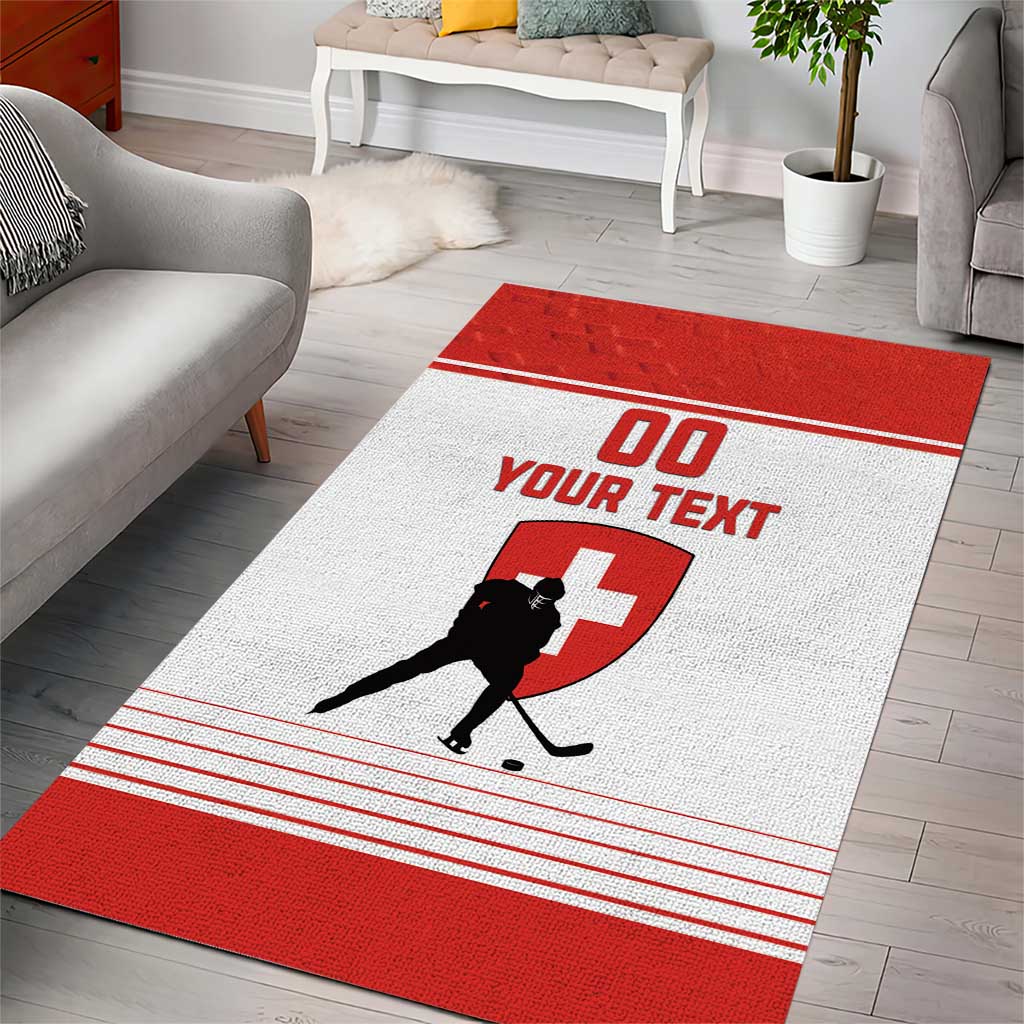Custom Switzerland Hockey Area Rug Come On La Nati