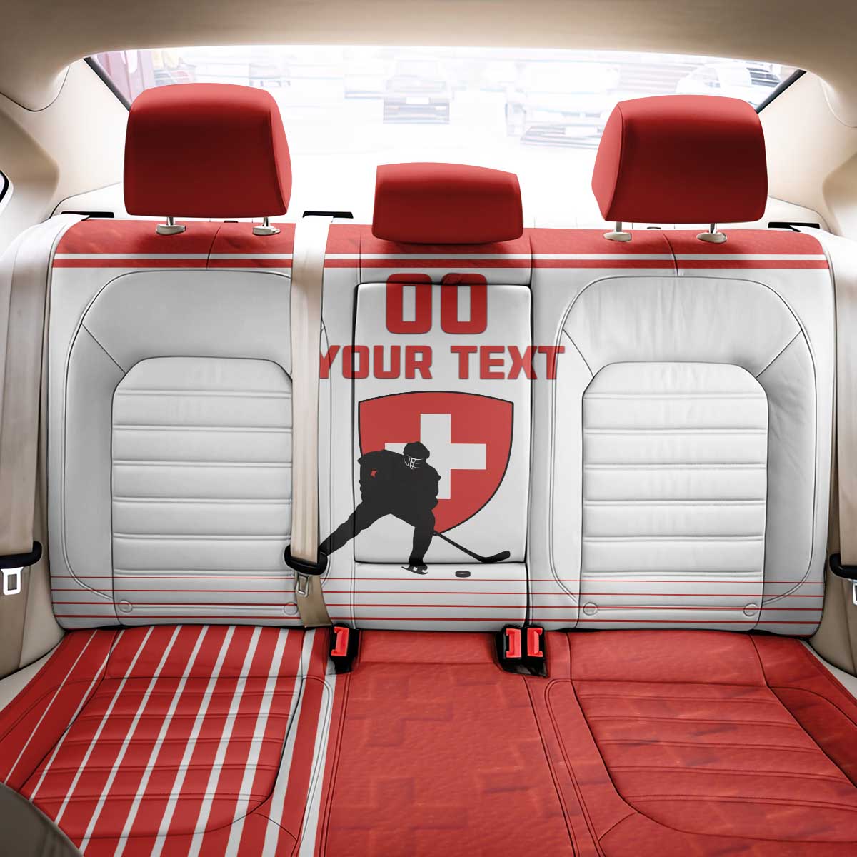 Custom Switzerland Hockey Back Car Seat Cover Come On La Nati