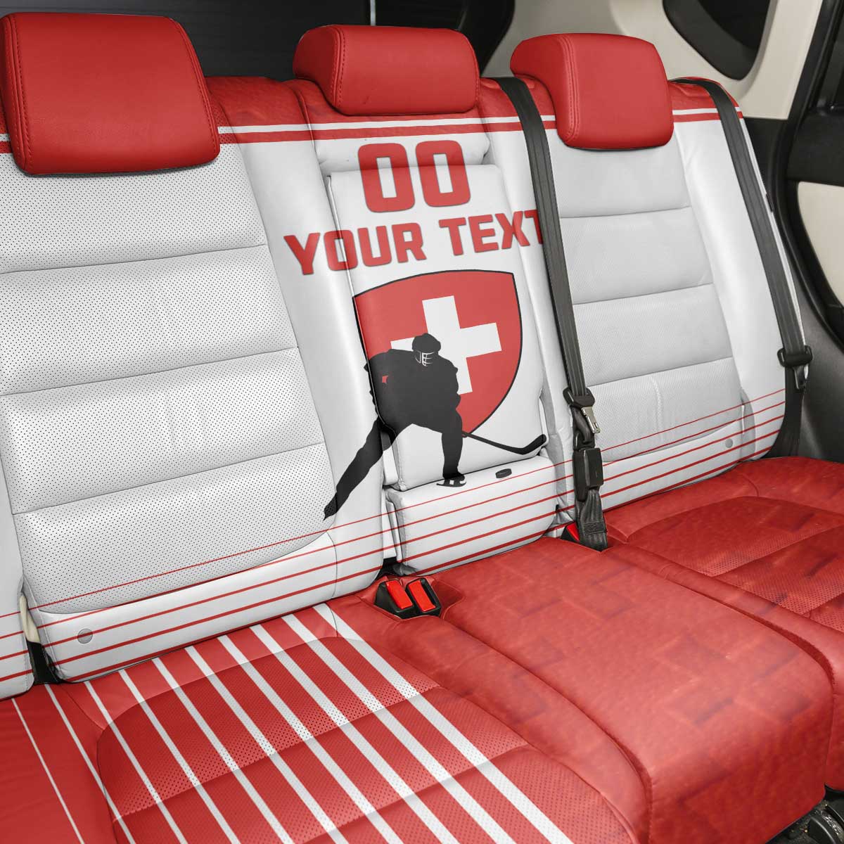 Custom Switzerland Hockey Back Car Seat Cover Come On La Nati