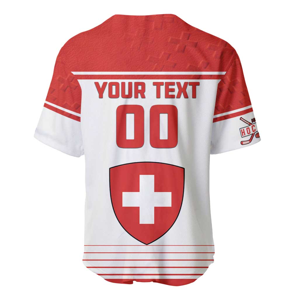 Custom Switzerland Hockey Baseball Jersey Come On La Nati