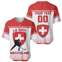 Custom Switzerland Hockey Baseball Jersey Come On La Nati