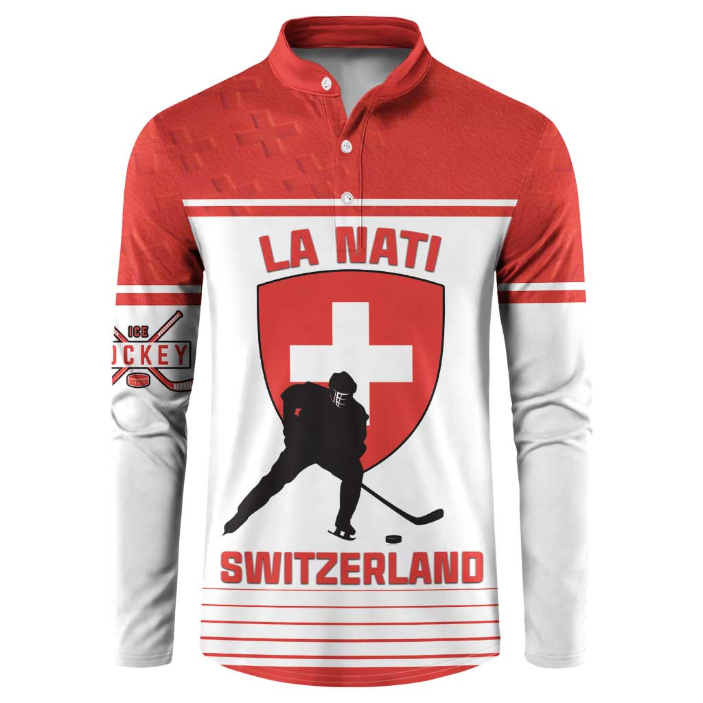 Custom Switzerland Hockey Button Sweatshirt Come On La Nati