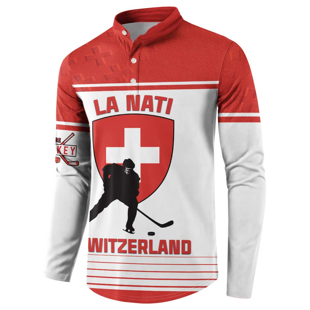 Custom Switzerland Hockey Button Sweatshirt Come On La Nati