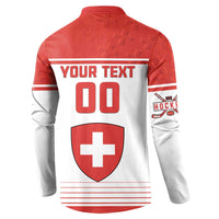 Custom Switzerland Hockey Button Sweatshirt Come On La Nati