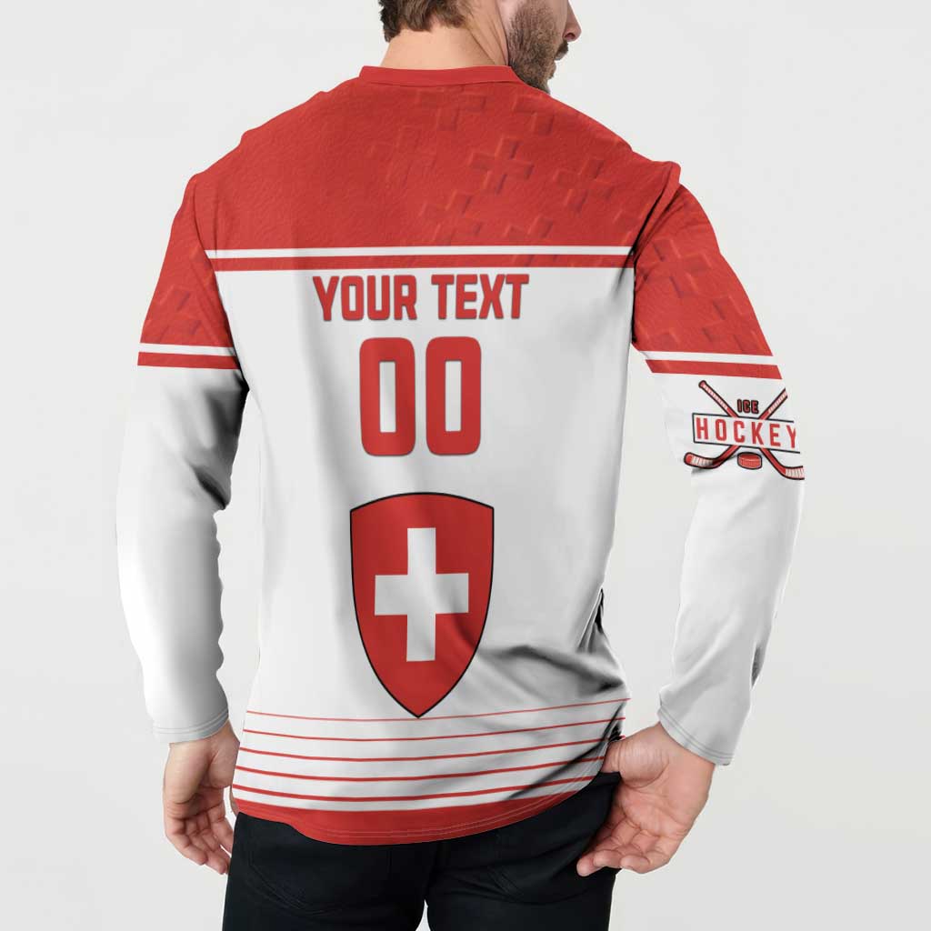 Custom Switzerland Hockey Button Sweatshirt Come On La Nati