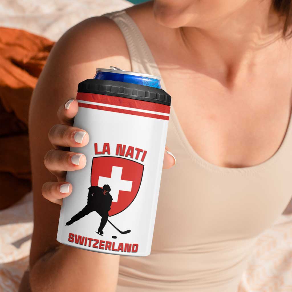 Custom Switzerland Hockey 4 in 1 Can Cooler Tumbler Come On La Nati