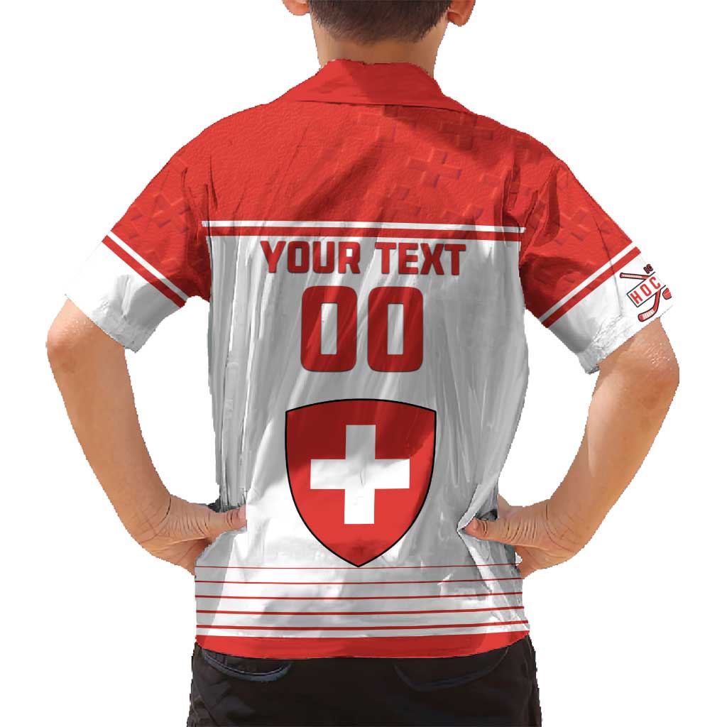 Custom Switzerland Hockey Family Matching Off Shoulder Short Dress and Hawaiian Shirt Come On La Nati