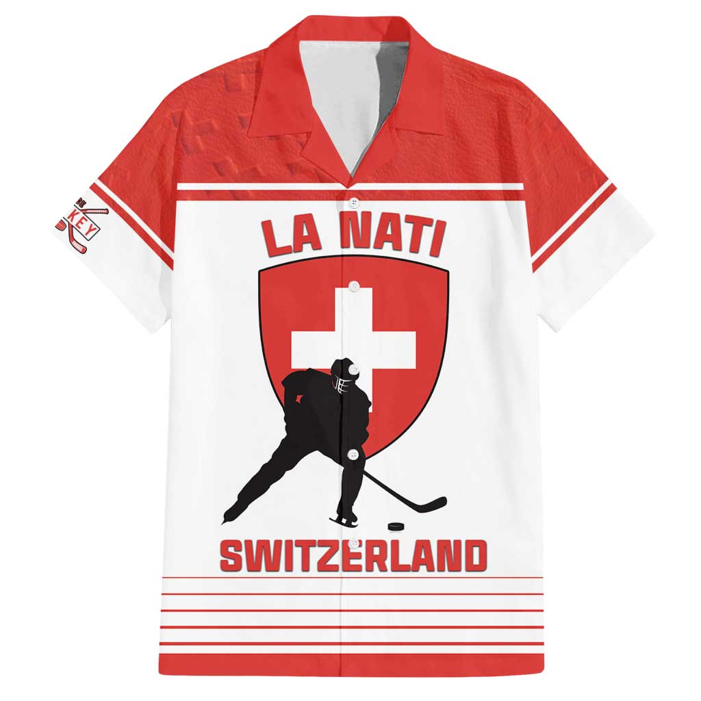 Custom Switzerland Hockey Family Matching Off Shoulder Short Dress and Hawaiian Shirt Come On La Nati