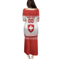 Custom Switzerland Hockey Family Matching Puletasi and Hawaiian Shirt Come On La Nati