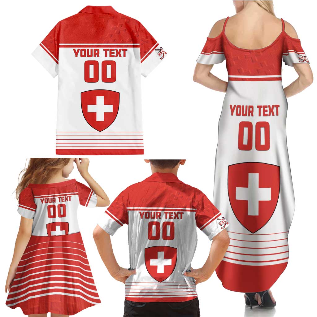 Custom Switzerland Hockey Family Matching Summer Maxi Dress and Hawaiian Shirt Come On La Nati