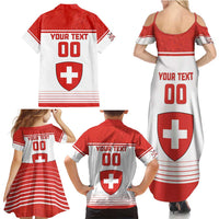 Custom Switzerland Hockey Family Matching Summer Maxi Dress and Hawaiian Shirt Come On La Nati