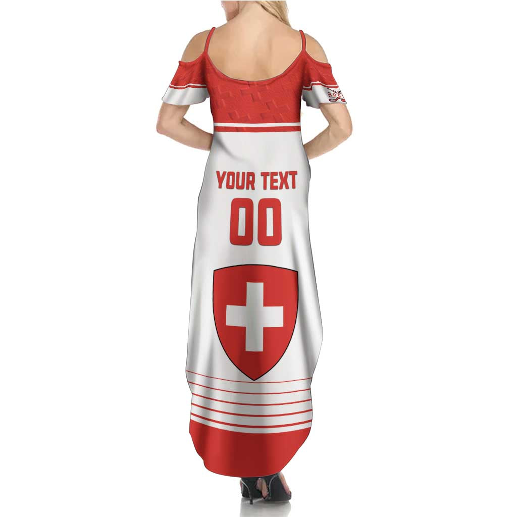 Custom Switzerland Hockey Family Matching Summer Maxi Dress and Hawaiian Shirt Come On La Nati