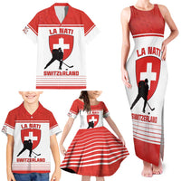 Custom Switzerland Hockey Family Matching Tank Maxi Dress and Hawaiian Shirt Come On La Nati